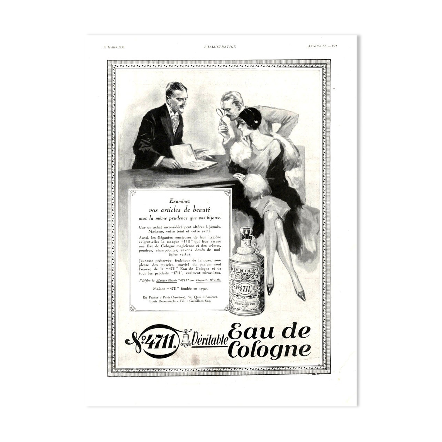 Vintage poster 30s Eau de Cologne