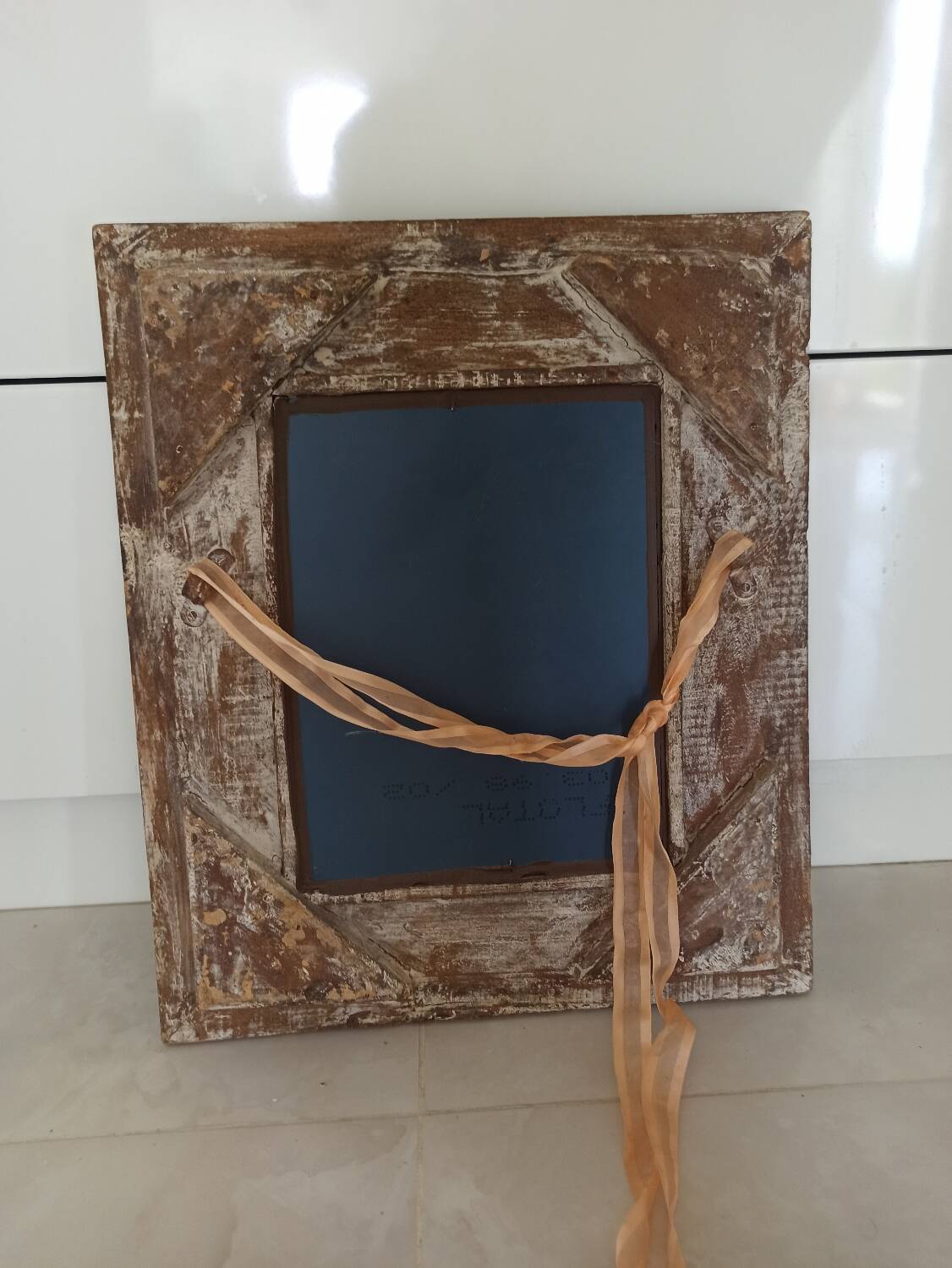 Shabby mirror, carved wooden frame