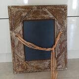 Miroir Shabby, cadre en bois sculpté