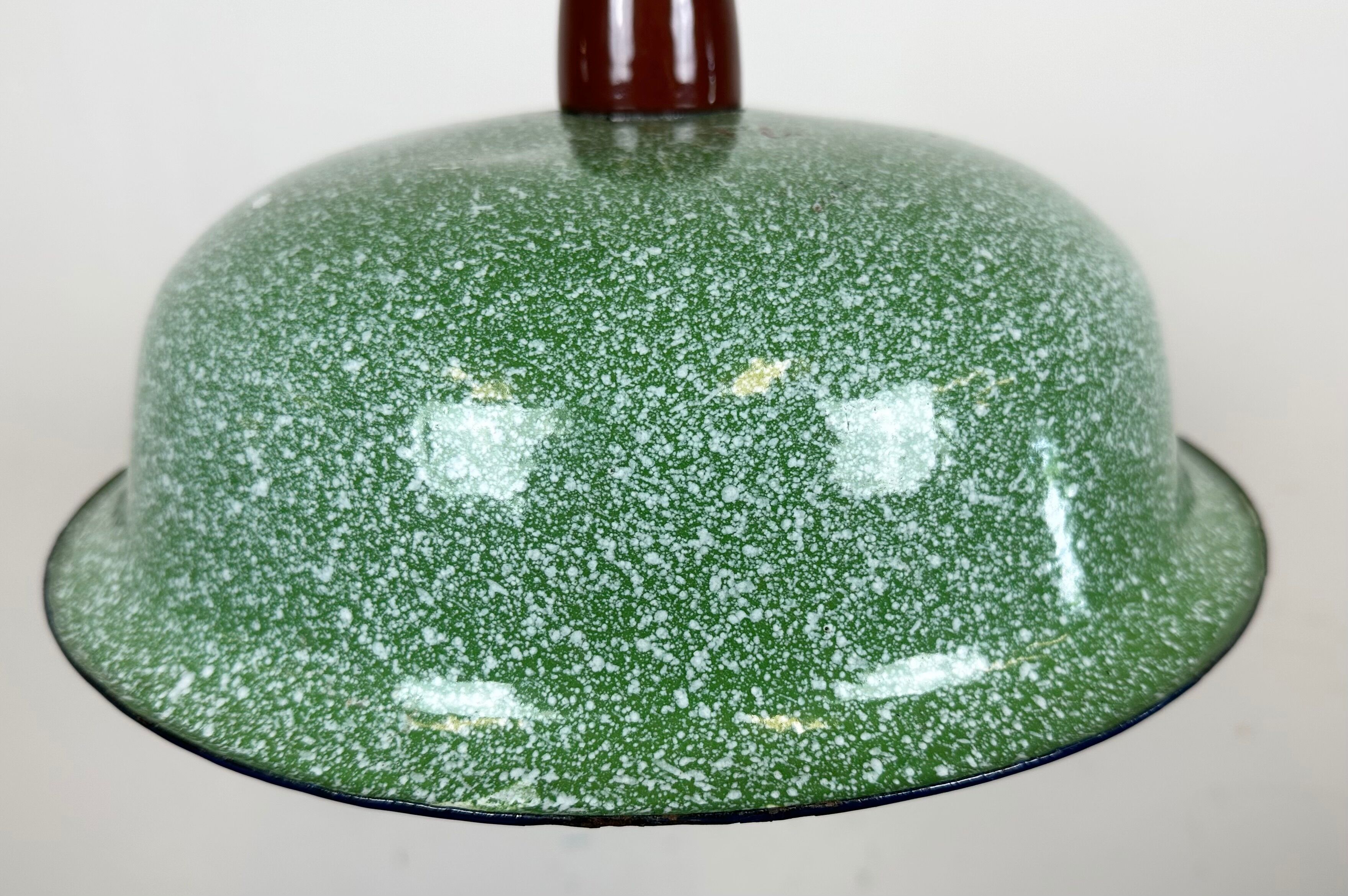 Industrial Factory Green Enamel Ceiling Lamp , 1960s