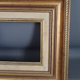 Frame wood stucco gilded gold leaf 30x26 foliage 16.4x11.9 cm