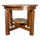 Midcentury Dutch Art Deco mahogany side or coffee table, ca 1940s - 1950s