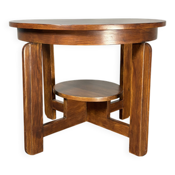 Midcentury Dutch Art Deco mahogany side or coffee table, ca 1940s - 1950s