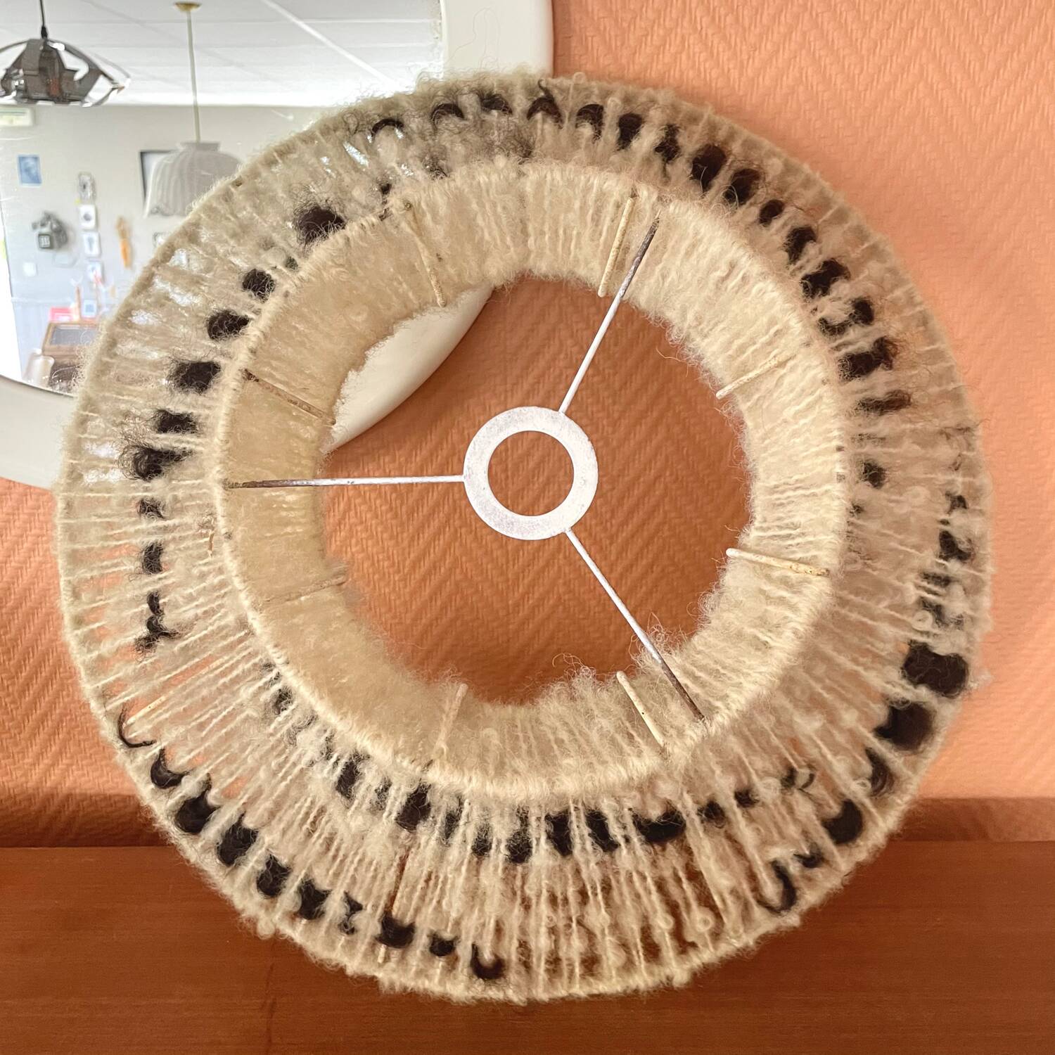 Vintage woven wool lampshade