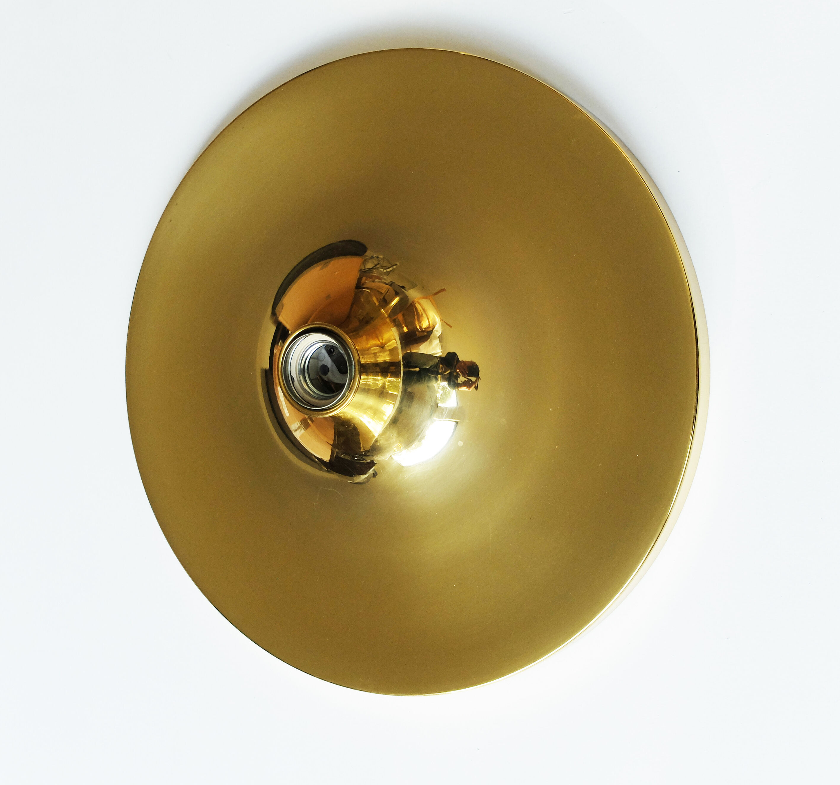 Pair of golden wall lights Flush Lights, Germany 1970s