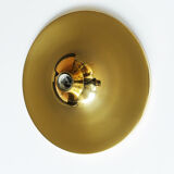 Pair of golden wall lights Flush Lights, Germany 1970s