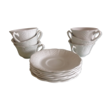 Suite of six cups in white earthenware by Royal Cauldon