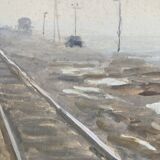 Georges lattès (1907-1989), gennevilliers station, watercolor and gouache