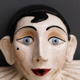 Bust Pierrot in glazed terracotta