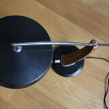 Fase black desk lamp from the 50s with reflector