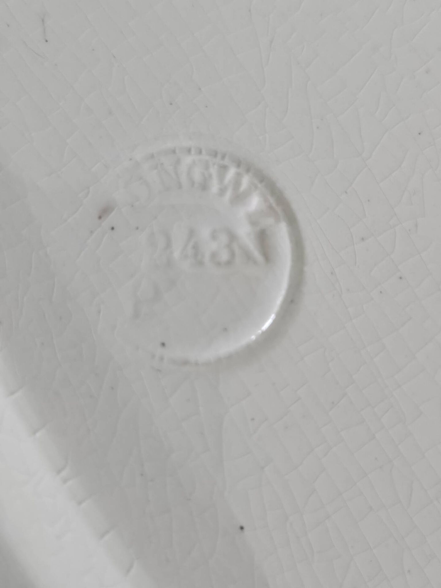Plat ovale faience Longwy modèle Joinville n*243 bleu terre de fer