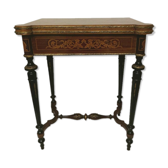 Game table Napoleon III Console Marquetry, 19th century