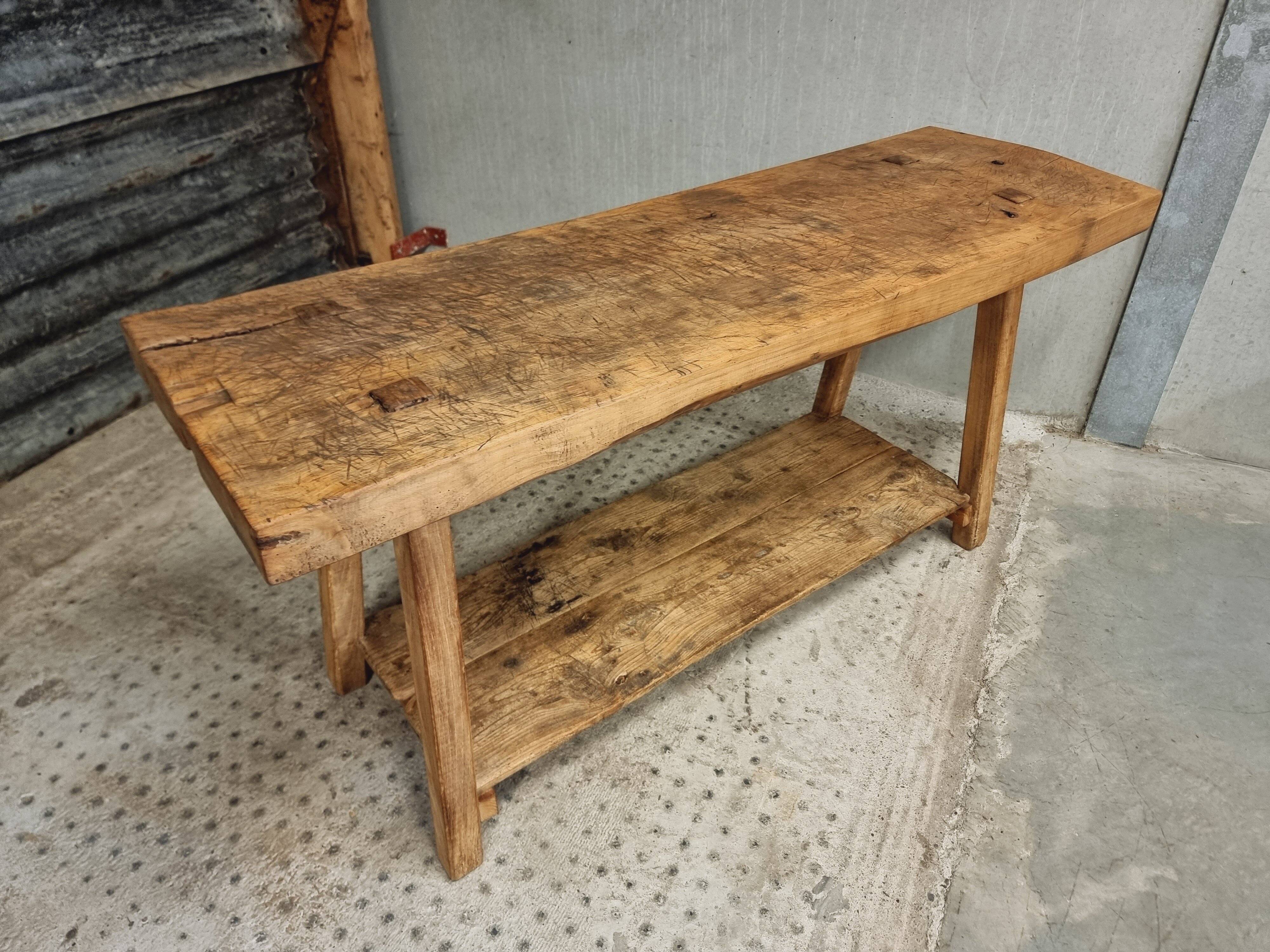 Old workbench side table washbasin furniture 54 x 170 cm