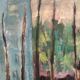 Huile sur toile suédoise du milieu du siècle – « Arbres » par Ingeborg Strangell – Vintage et encadrée