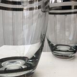Pair of glass and chrome vases from the 70s