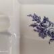 Square ashtray in Limoges porcelain decoration pink blue midnight