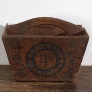 Panier chinois ancien en bois peint – Chine, vers 1900