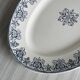 Oval ironstone dish with blue print
