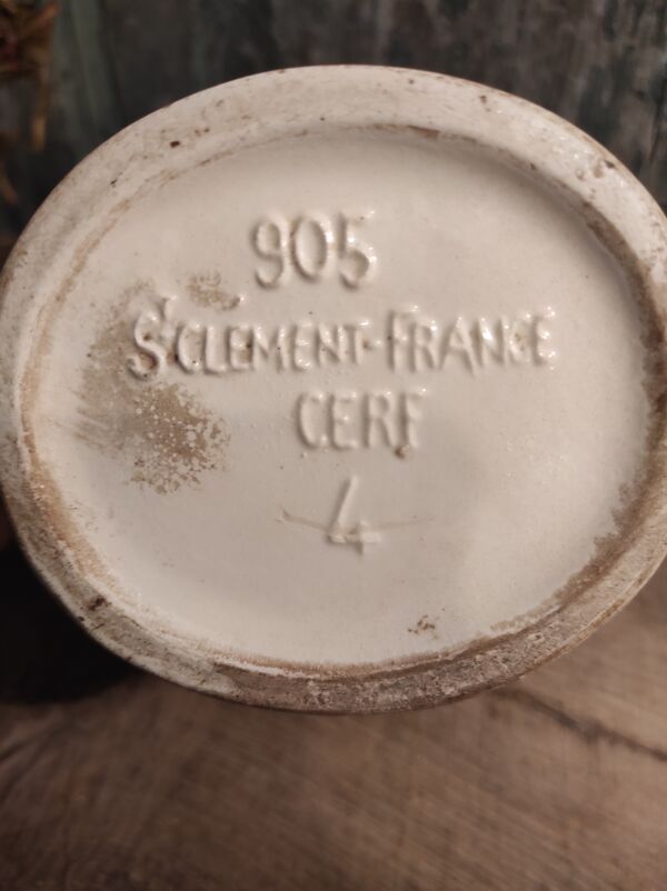 Pichet vintage de St Clément, avec un cerf, français