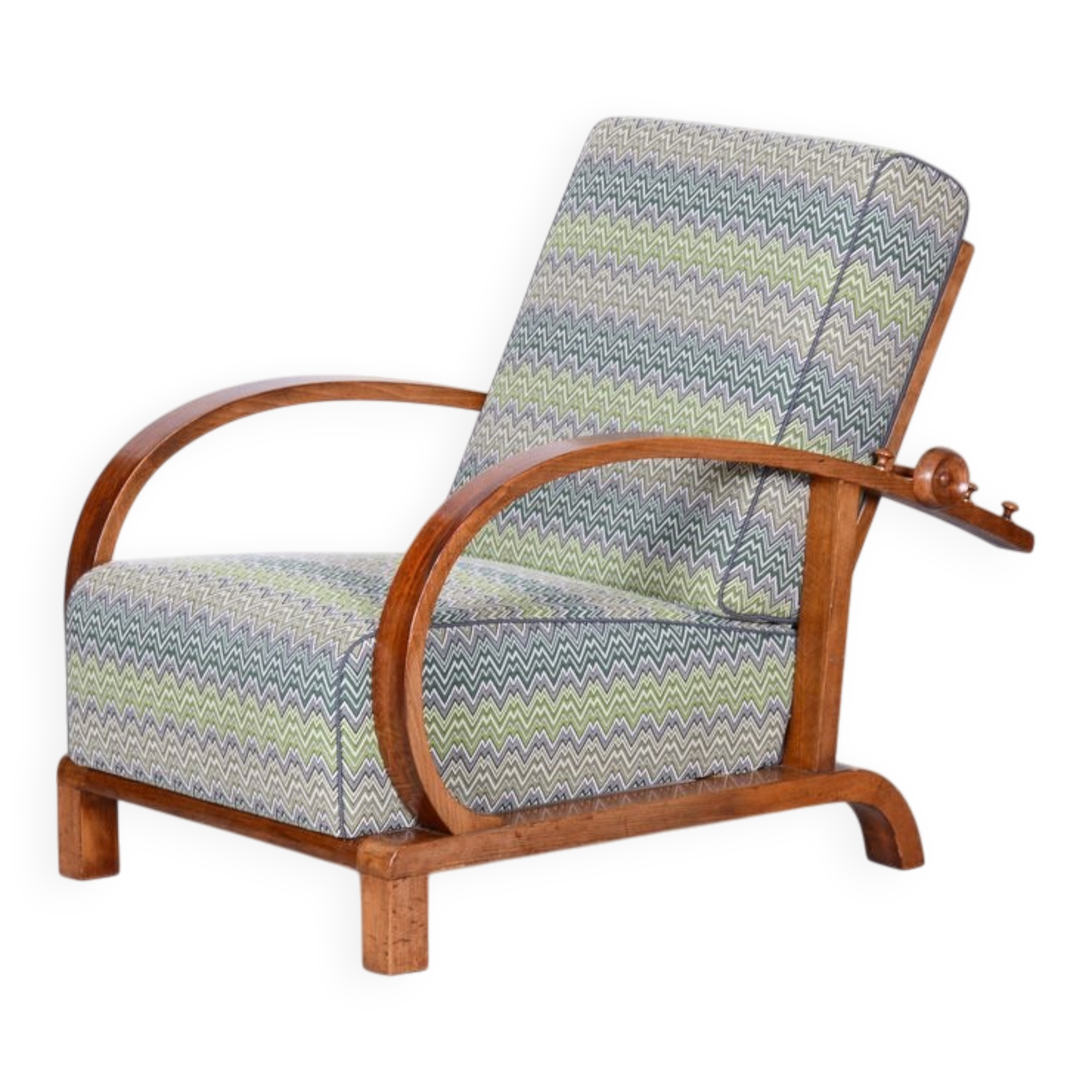 Art Deco Lounge Chair attributed to Jindřich Halabala for Up Závody, Former Czechoslovakia, 1920s