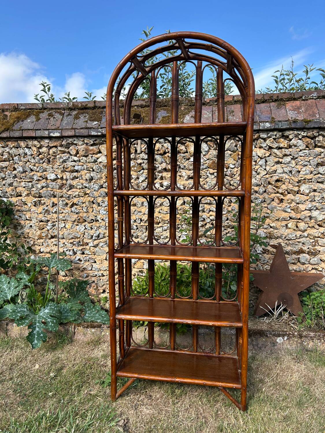 Vintage rattan shelf 1970