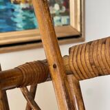 1960s rattan wall hook shelf