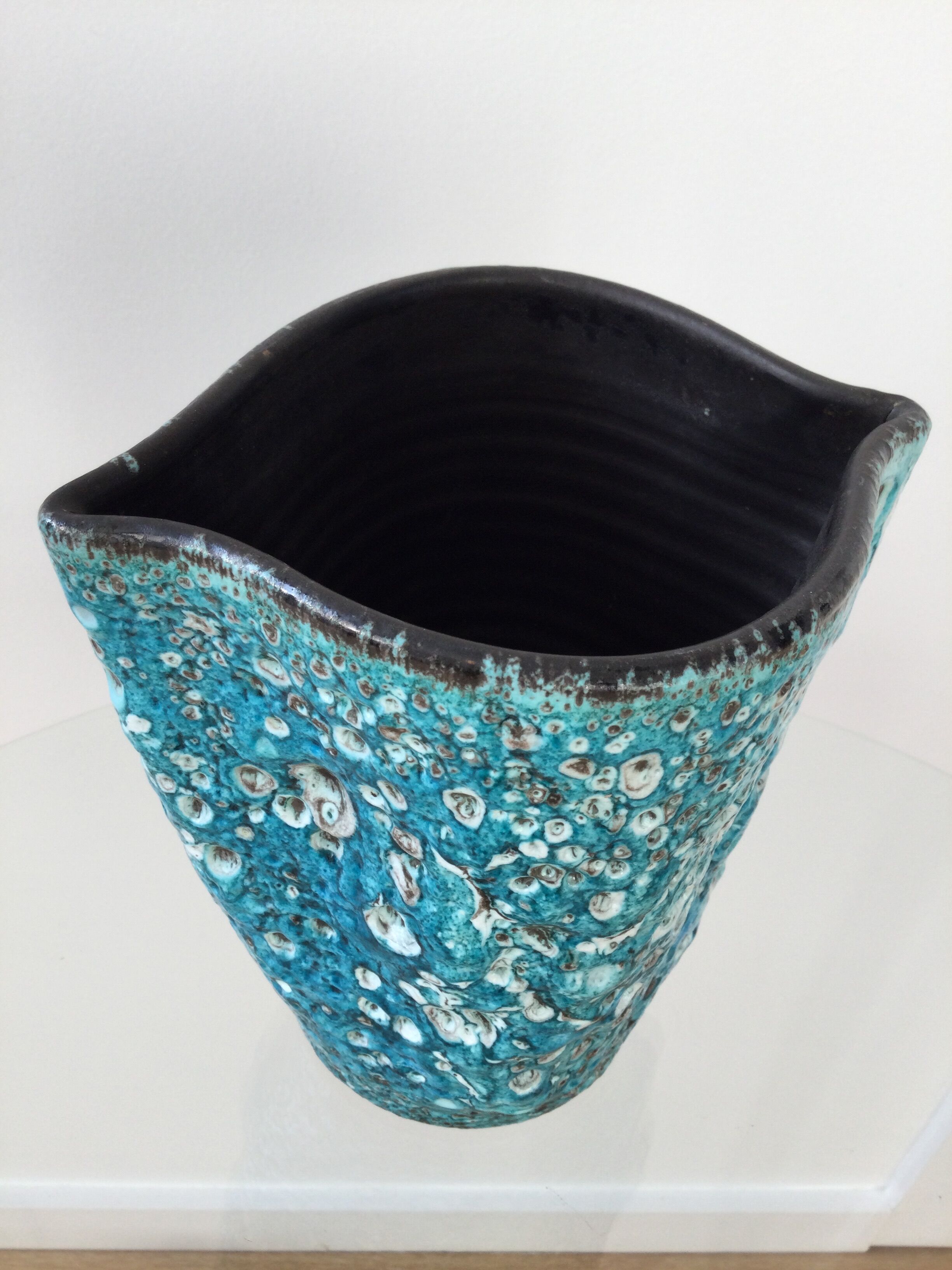 Fat Lava Blue Vase 1960