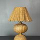 Midcentury rattan wicker mushroom table lamp, 1950s