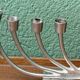 Candle holder with 9 branches in silver metal and speckled