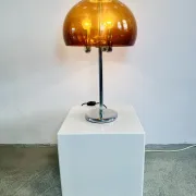 Mid-Century Chromed Mushroom Table Lamp With Acrylic Shade, Europe 1970S