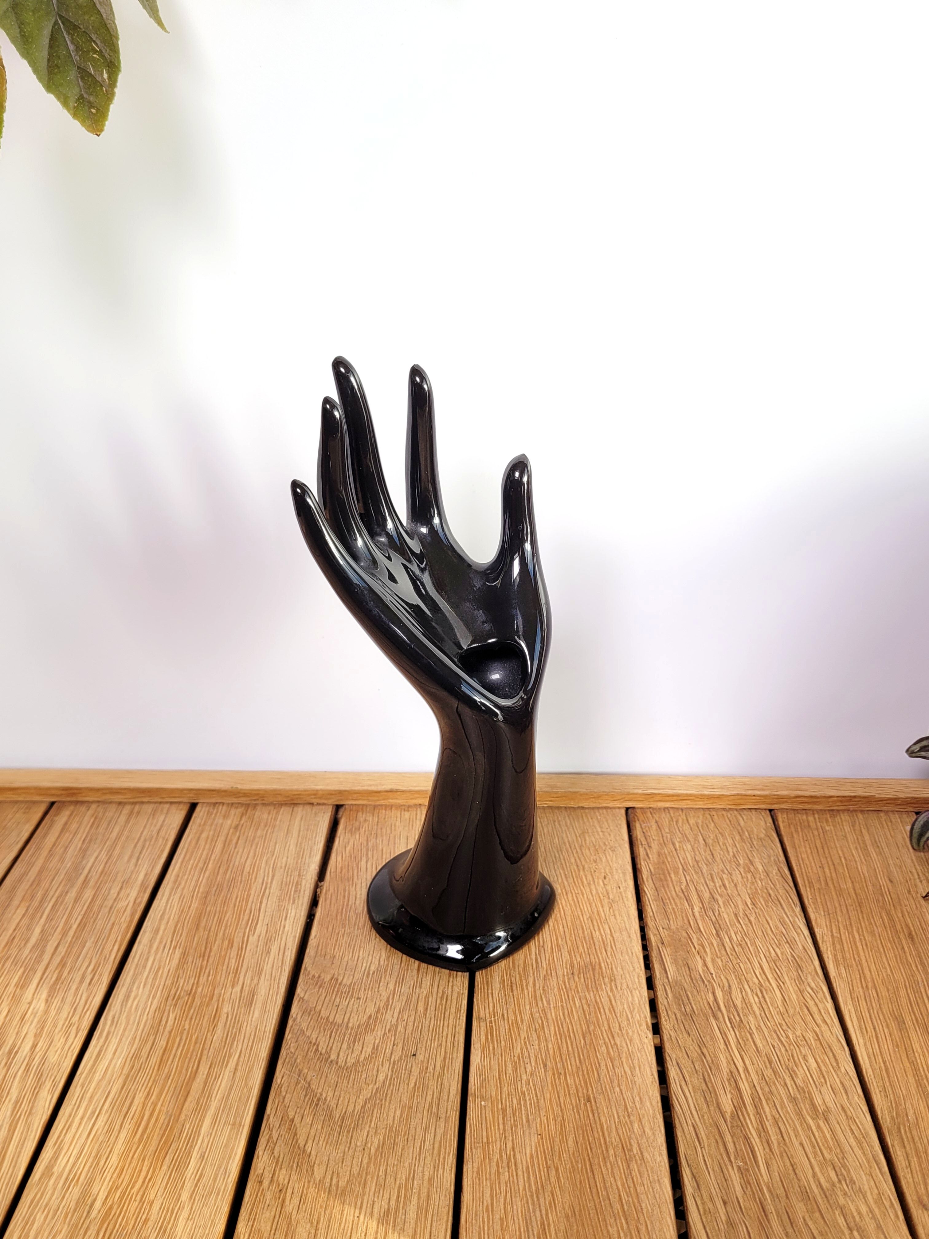 Hand ring soliflore black ceramic