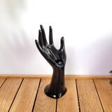 Hand ring soliflore black ceramic