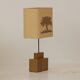 Maison Regain lamp in solid elm and its original lampshade Circa 1980