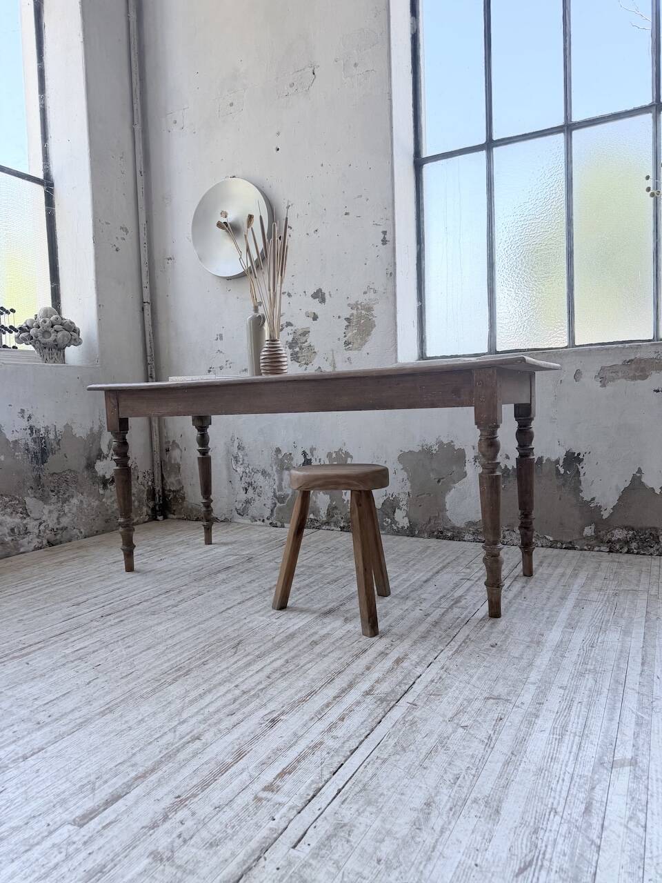Table de ferme, bistrot en hêtre 1900