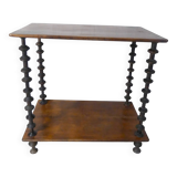 Antique wooden shelf with DMC spools – Industrial sideboard