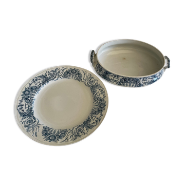 Set of two dishes iron land St Amand and Hamage