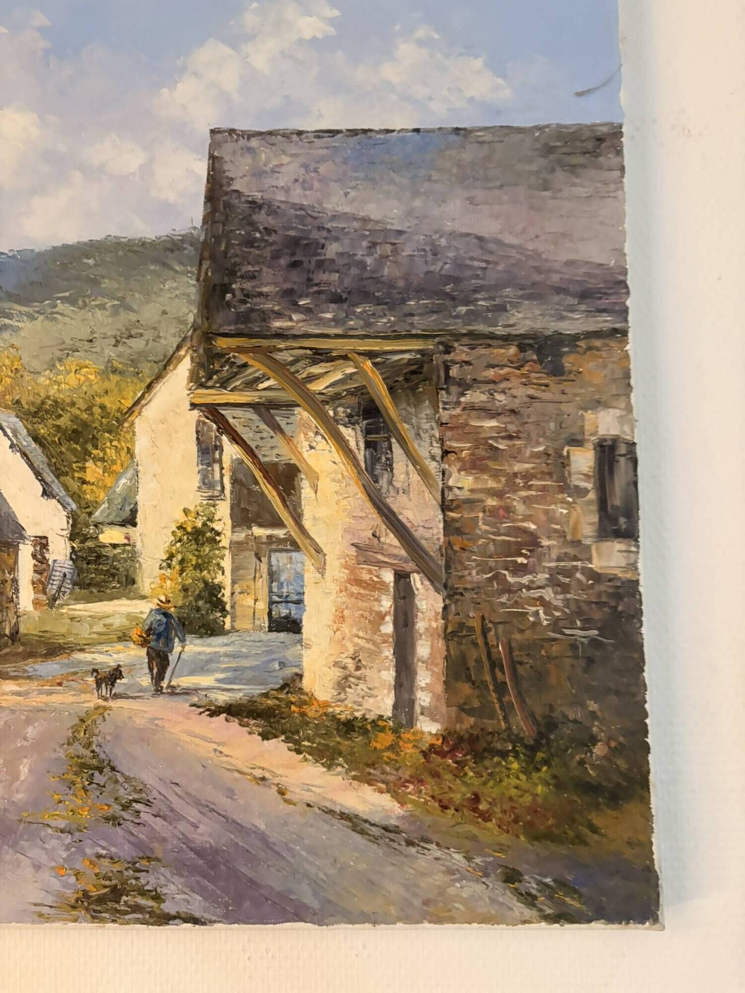 Oil Painting by Yann Le Francois Landscape Cantal Farm Aveyron Signed