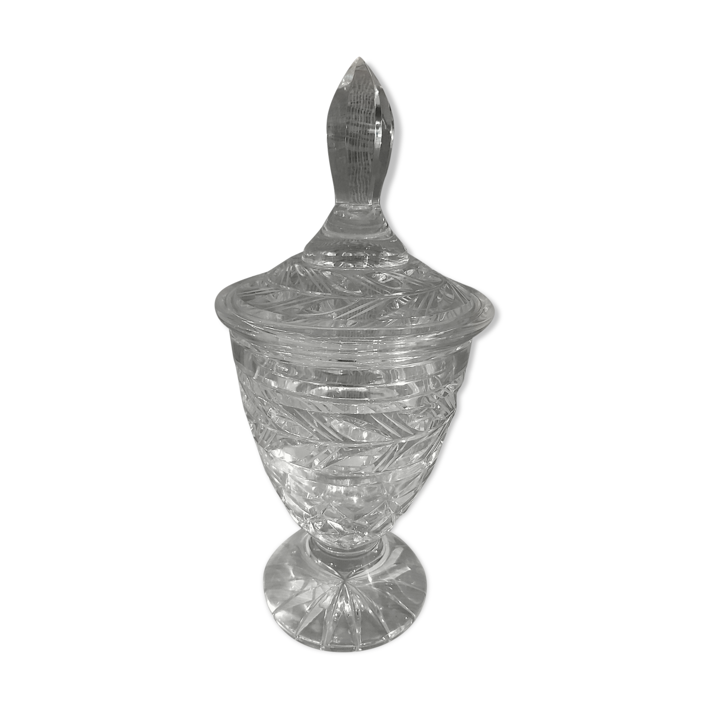 Cut crystal candy pot h 33 cm