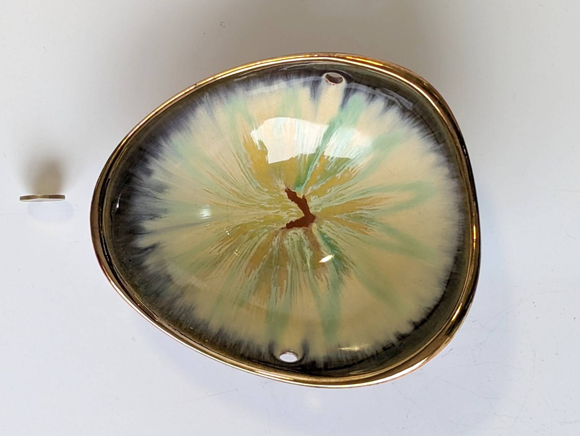 German glazed ceramic bowl db Höhr for Dümler & Breiden.