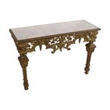 Old Gilded Console Marbled Glass Rococo Style Gold