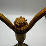 Antique lamp known as a lyre in bronze and marble from the late 19th century.