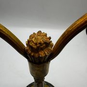 Antique lamp known as a lyre in bronze and marble from the late 19th century.