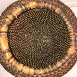 Round straw basket 50s-60s