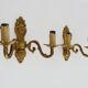 Old pair of double-light brass wall sconces. 60s
