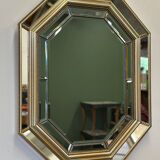 Miroir néoclassique octogonal biseauté de De Knudt, Belgique, années 1980