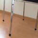 Chair in faux black leather and chrome metal / vintage 60-70s