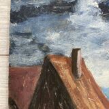 Oil on vintage panel