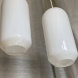 Vintage 1970 opaline suspension pair cigar shape