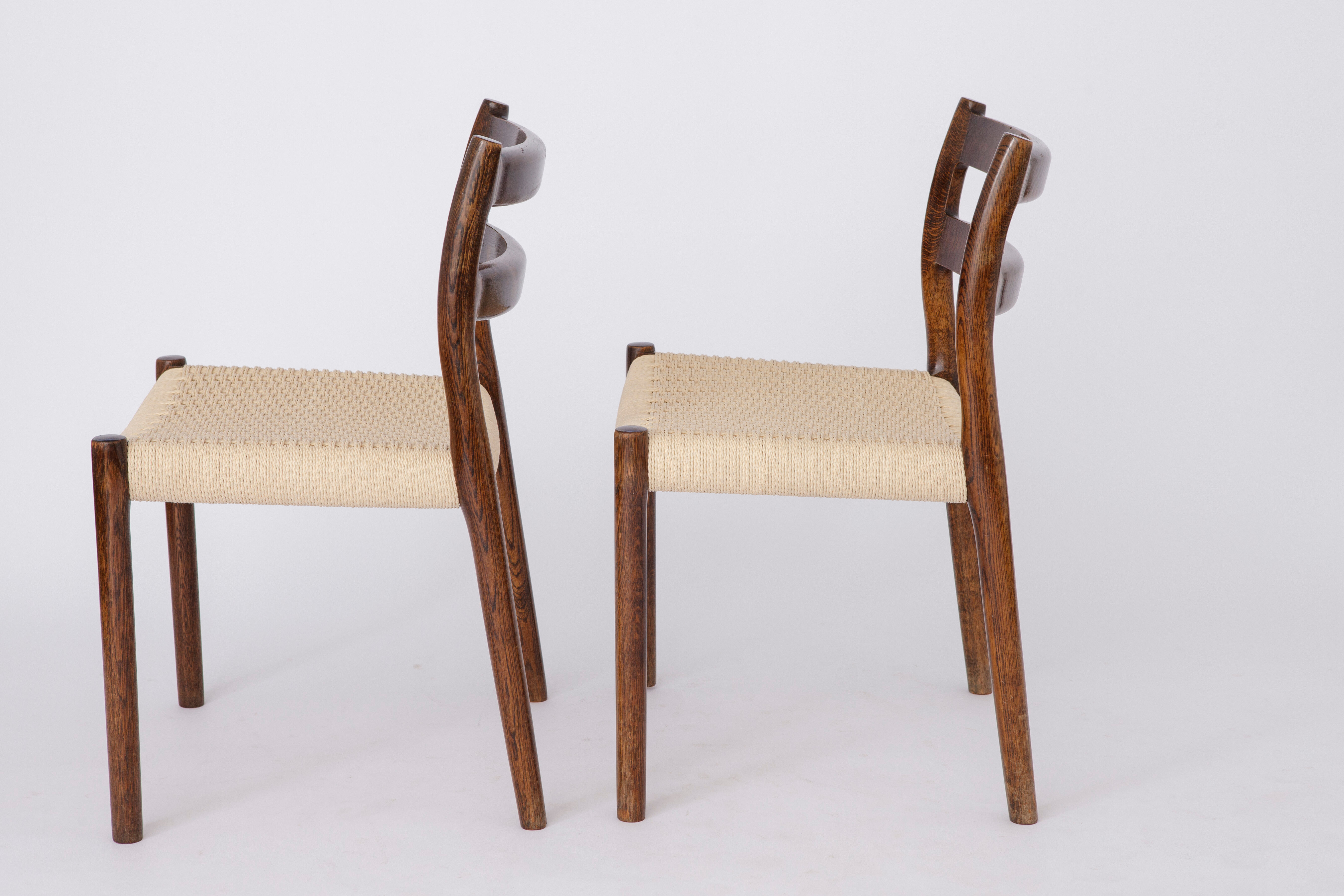 Pair of Niels Møller chairs #84 Danish 1970s vintage