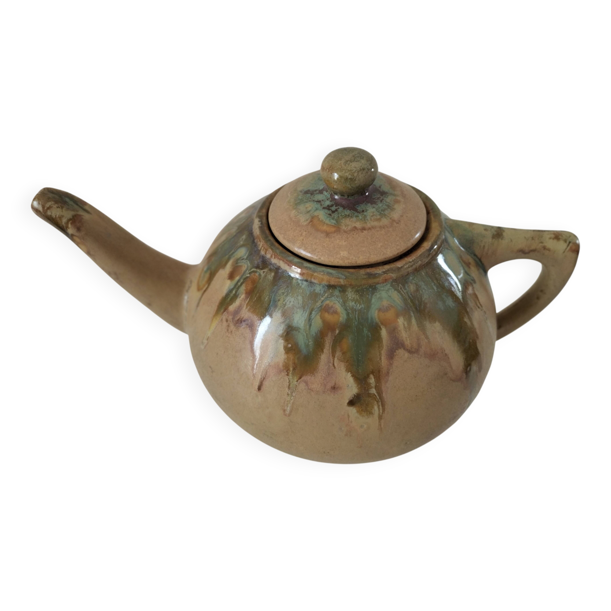 Grandet teapot in flamed stoneware Pierrefonds – Heraldic Faience